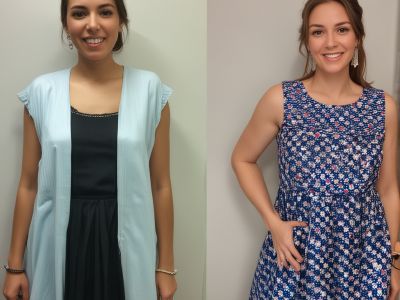 Before and after dress alteration example